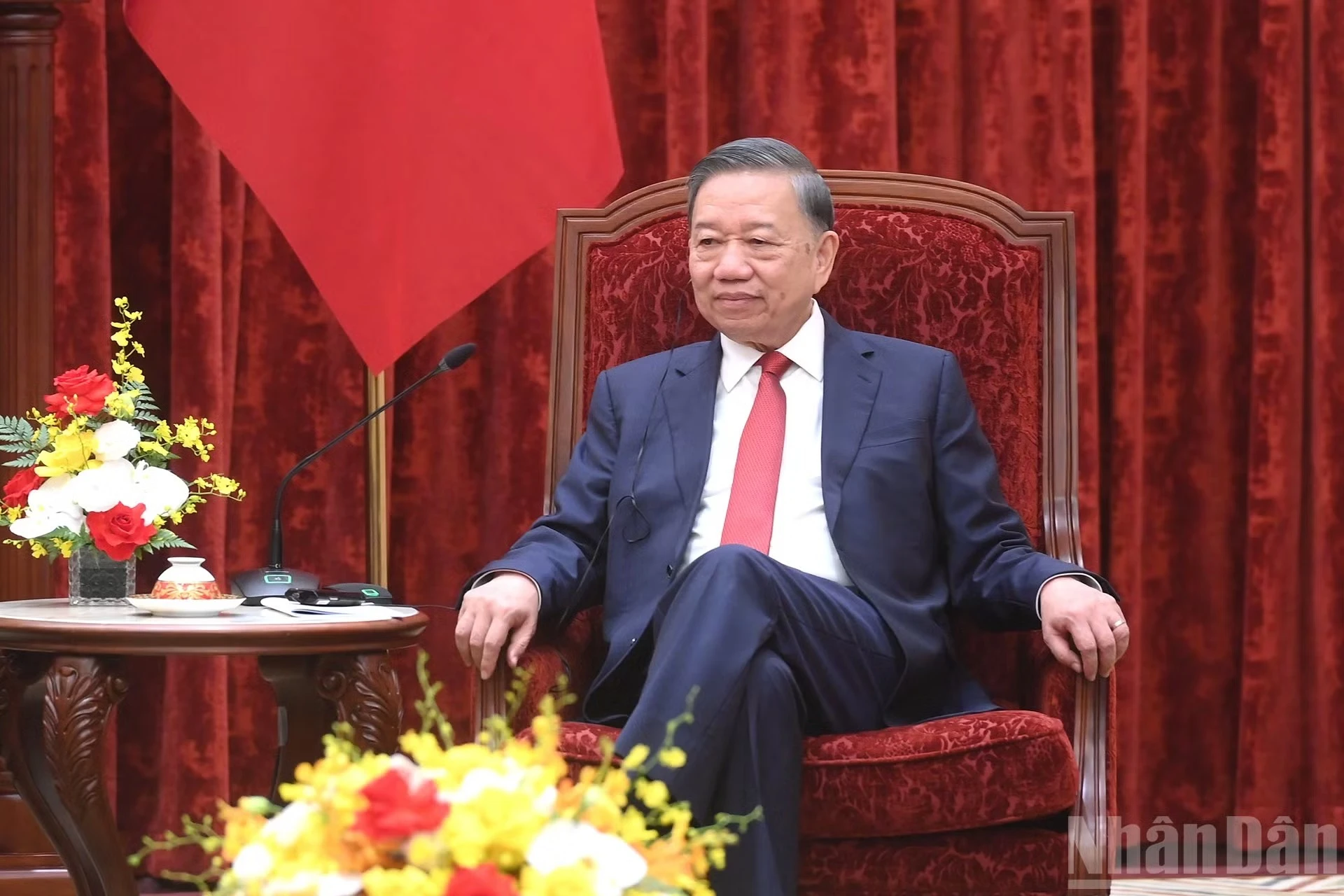 Tổng Bí thư, Chủ tịch nước Tô Lâm phát biểu tại cuộc tiếp.
