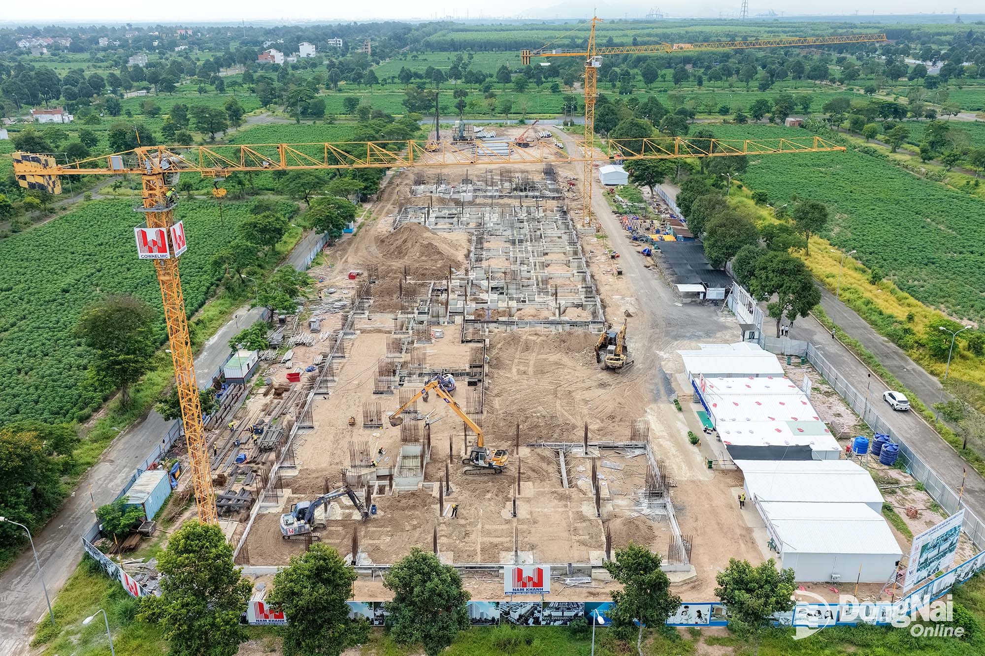 Construction is underway on a housing project for low-income earners in Phuoc An Commune.

