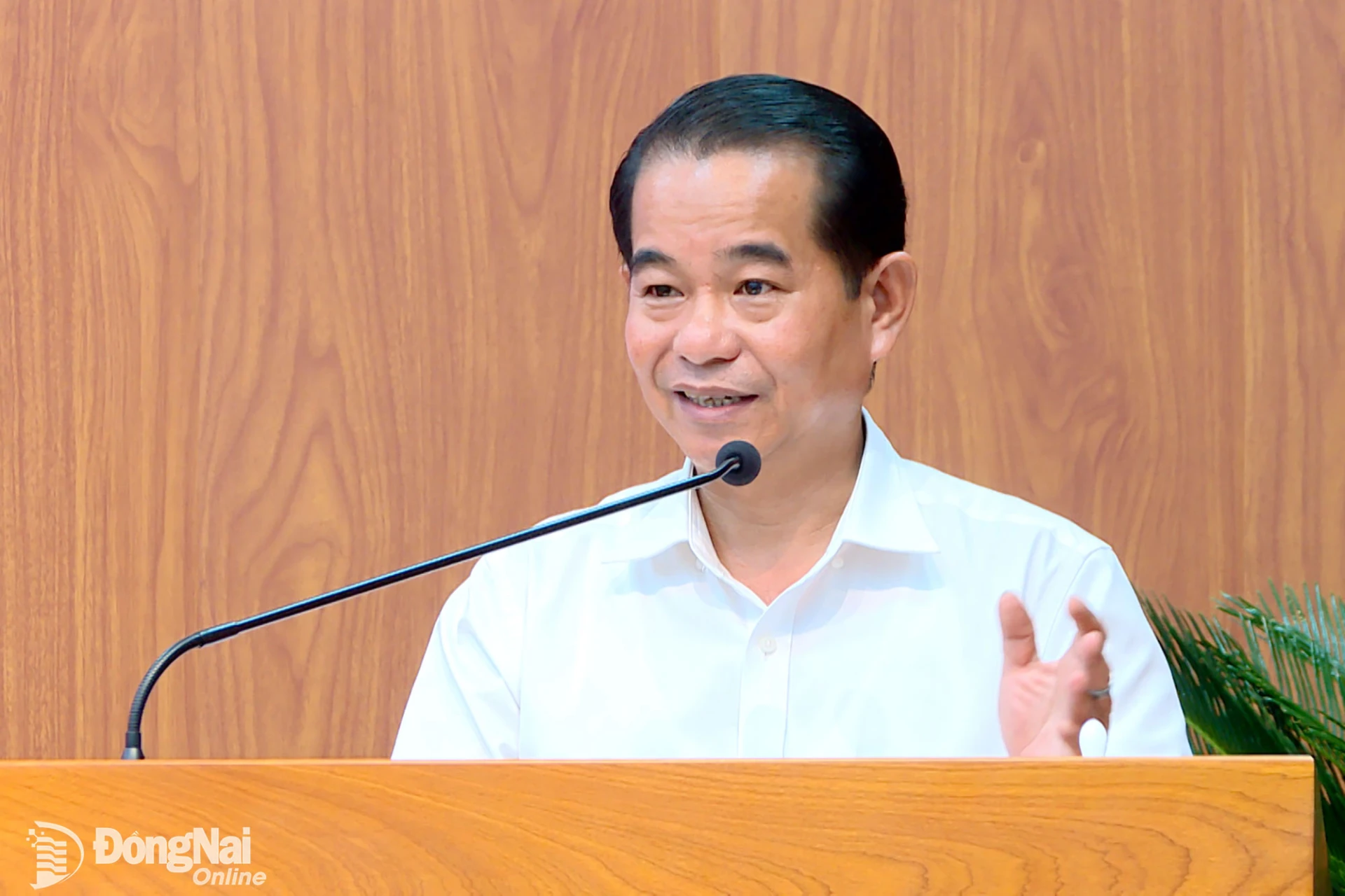 Phó Bí thư Thành ủy, Trưởng ban Tổ chức Thành ủy Thái Bảo phát biểu kết luận hội nghị. Ảnh: Phương Hằng