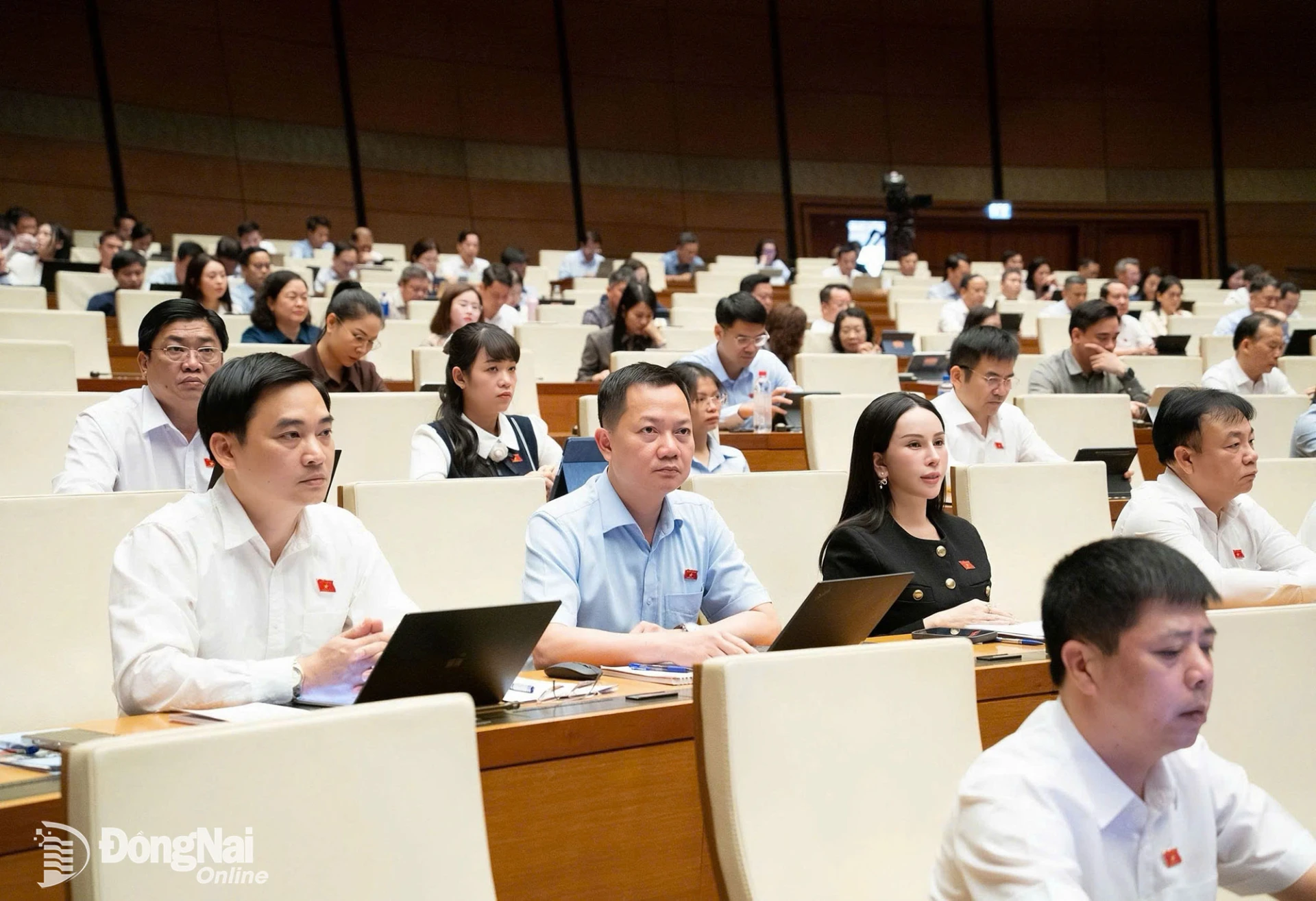 Các đại biểu Quốc hội thảo luận ở hội trường về dự thảo Bộ luật Hình sự (sửa đổi). Ảnh: CTV

