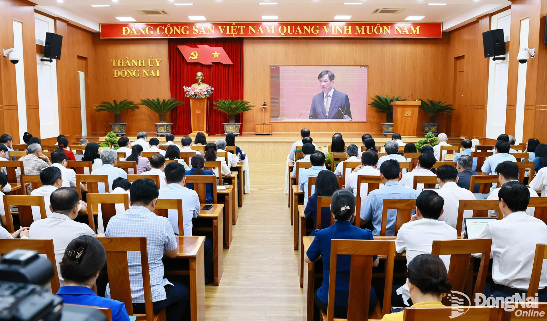 Quang cảnh hội nghị tại điểm cầu Đồng Nai. Ảnh: Công Nghĩa