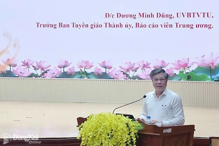 Trưởng ban Tuyên giáo Thành ủy thông tin thời sự đến cán bộ, đảng viên phường Phước Bình