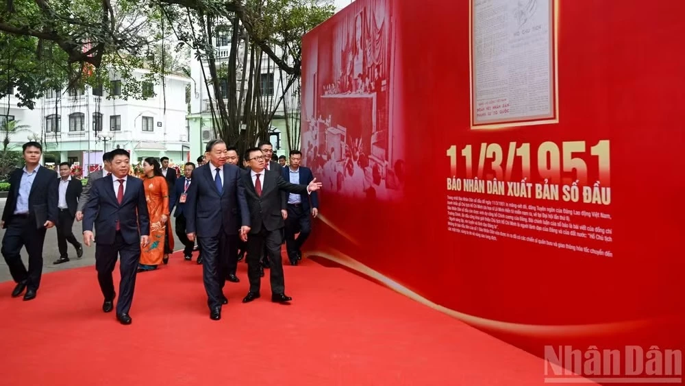 Tổng Bí thư, Chủ tịch nước Tô Lâm đến thăm, làm việc với báo Nhân Dân nhân dịp Kỷ niệm 75 năm Ngày Báo Nhân Dân ra số đầu (11-3-1951 - 11-3-2026), sáng 11-3-2026.