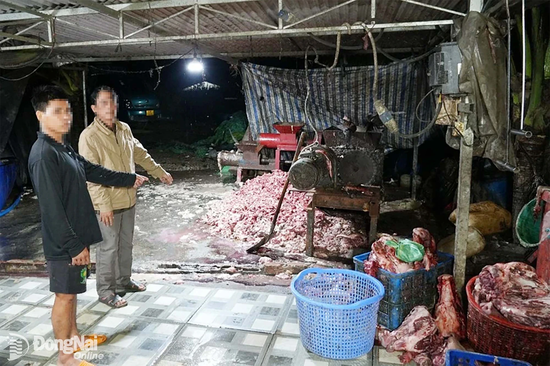 Cơ sở chế biến thịt heo bệnh của các đối tượng. Ảnh: CATP

