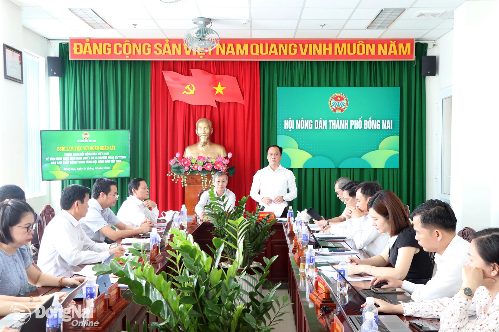 Ủy viên Ban Thường vụ, Phó Trưởng ban Công tác nông dân, Trung ương Hội Nông dân Việt Nam Nguyễn Hồng Hải kết luận tại buổi làm việc. Ảnh: Tố Tâm