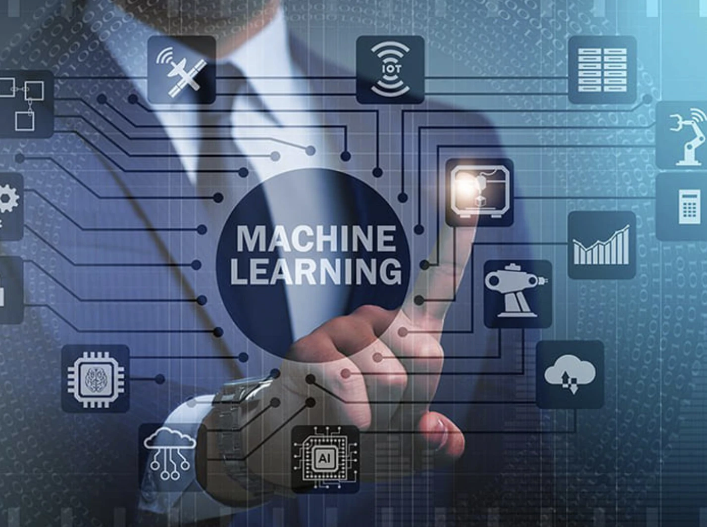 Machine Learning giúp máy tính nhận diện mẫu và học từ dữ liệu.