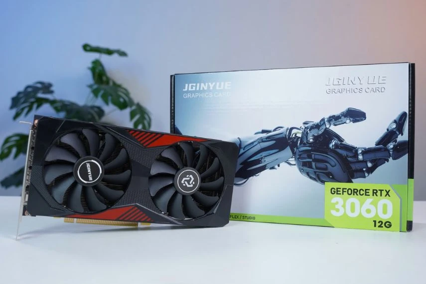 Card đồ họa JGINYUE GeForce RTX 3060 12GB cho PC gaming.