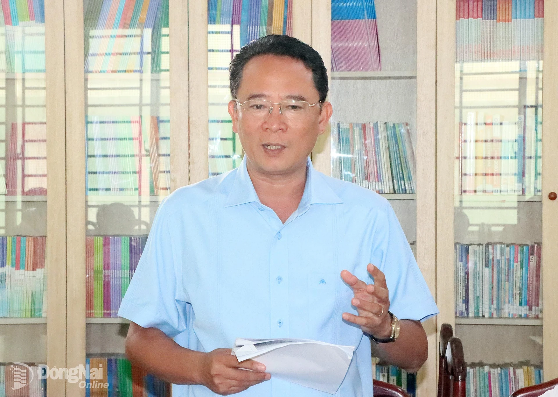 Thành ủy viên, Bí thư Đảng ủy, Chủ tịch HĐND xã Đa Kia Lý Trọng Nhân, Ủy viên Ban Dân tộc HĐND thành phố phát biểu tại buổi giám sát. Ảnh: Quang Minh