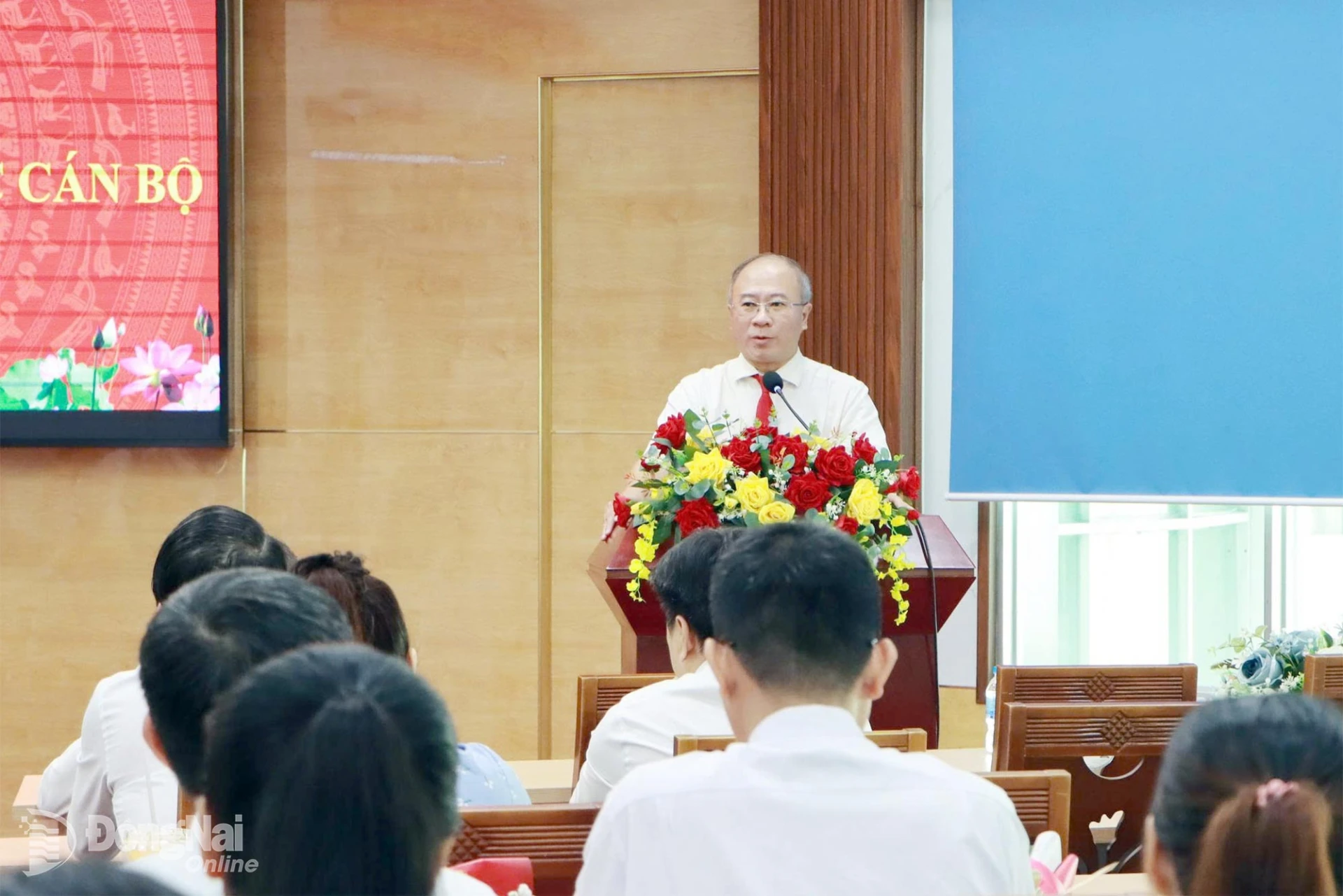 Phó Giám đốc phụ trách Sở Khoa học và Công nghệ Nguyễn Minh Quang phát biểu tại buổi lễ. Ảnh: Thảo Quế