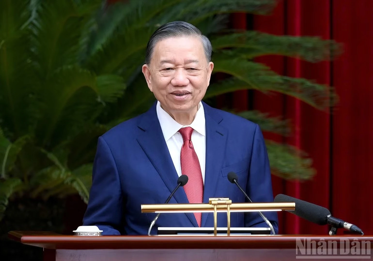 Tổng Bí thư, Chủ tịch nước Tô Lâm phát biểu bế mạc hội nghị. (Ảnh: ĐĂNG KHOA)
