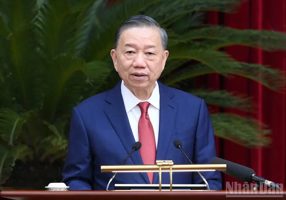 Tổng Bí thư, Chủ tịch nước Tô Lâm tại Hội nghị Trung ương lần thứ tư Ban Chấp hành Trung ương Đảng khóa XIV. (Ảnh: ĐĂNG KHOA)
