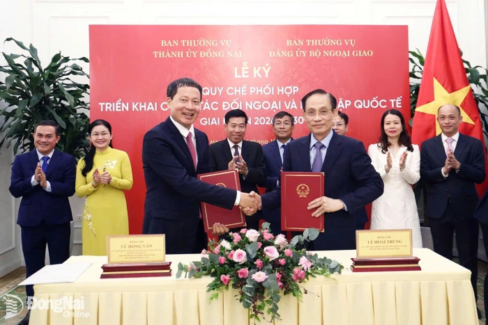 Thành phố Đồng Nai và Bộ Ngoại giao ký Quy chế phối hợp triển khai công tác đối ngoại và hội nhập quốc tế giai đoạn 2026-2030