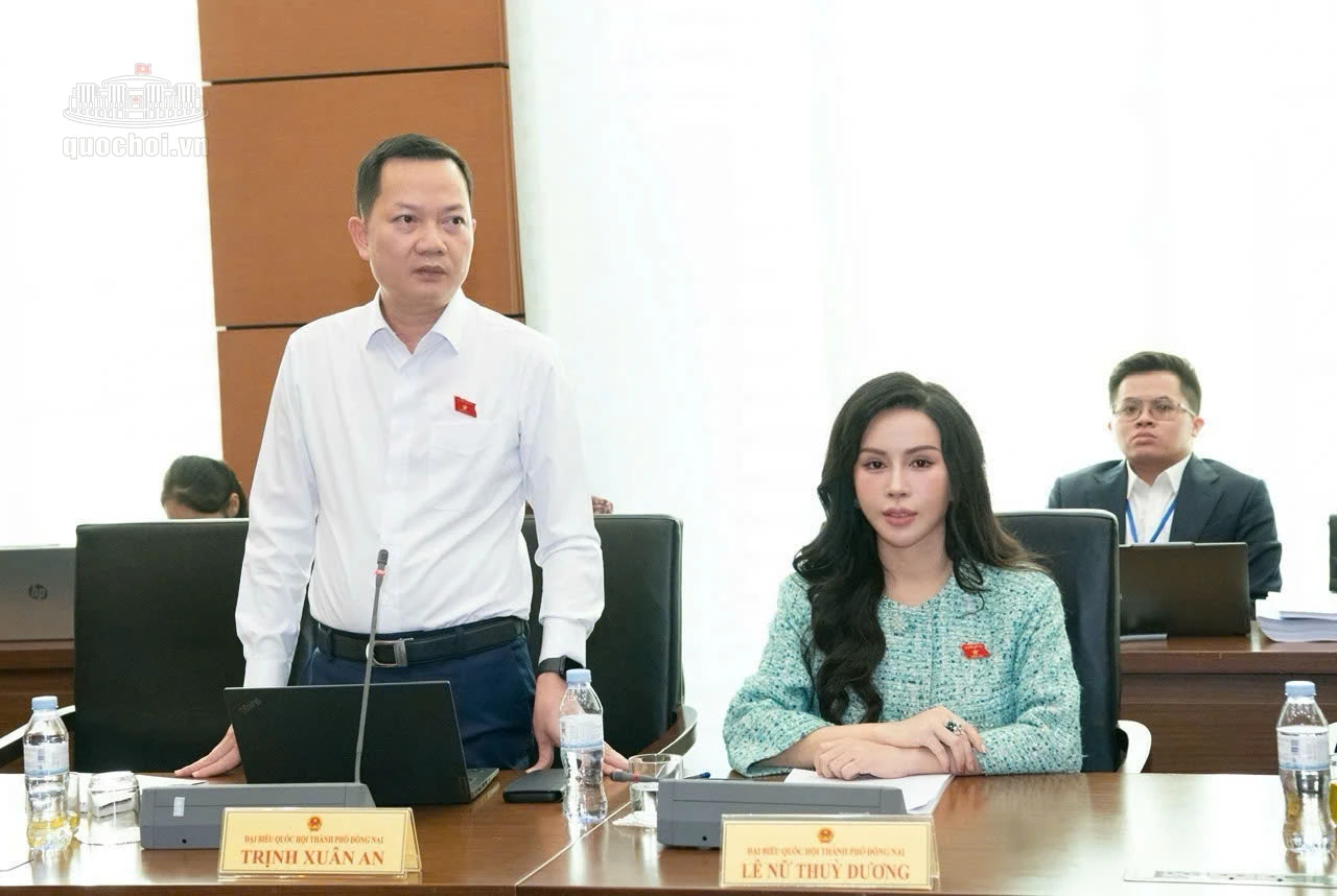 Đại biểu Trịnh Xuân An (Đoàn Đại biểu Quốc hội thành phố Đồng Nai) phát biểu tại phiên thảo luận tổ chiều 17-10. Ảnh: Quochoi.vn

