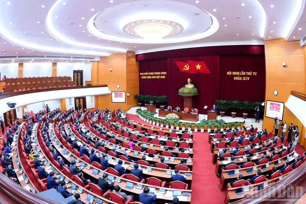 Hội nghị lần thứ tư Ban Chấp hành Trung ương Đảng Cộng sản Việt Nam khóa XIV. (Ảnh ĐĂNG KHOA)
