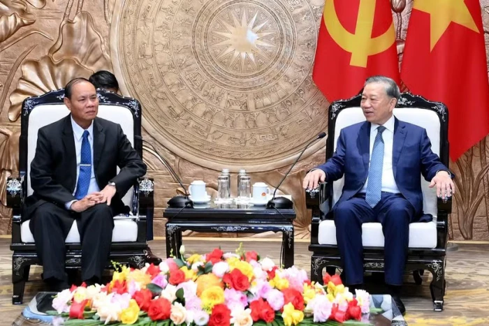 Tổng Bí thư, Chủ tịch nước Tô Lâm tiếp Thường trực Ban Bí thư Trung ương Đảng Nhân dân Cách mạng Lào Vilay Lakhamphong