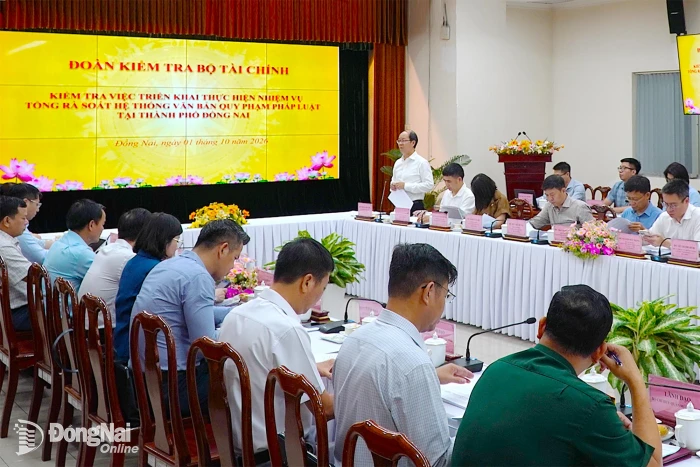 Đoàn kiểm tra Trung ương kiểm tra việc tổng rà soát hệ thống văn bản quy phạm pháp luật tại Đồng Nai