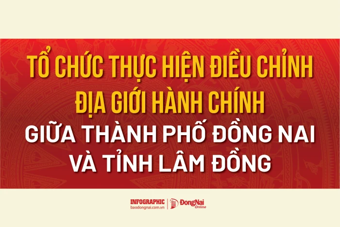 [Infographic] Tổ chức thực hiện điều chỉnh địa giới hành chính giữa thành phố Đồng Nai và tỉnh Lâm Đồng
