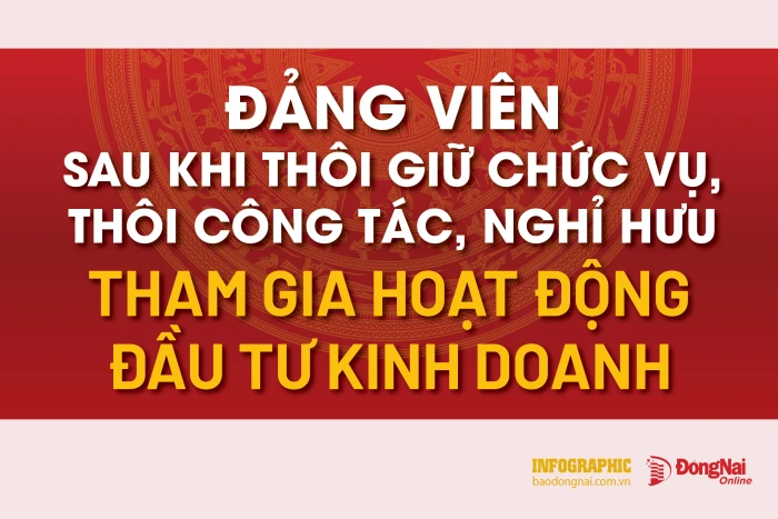 [Infographic] Quyền tham gia hoạt động đầu tư kinh doanh của đảng viên sau khi thôi giữ chức vụ, thôi công tác, nghỉ hưu