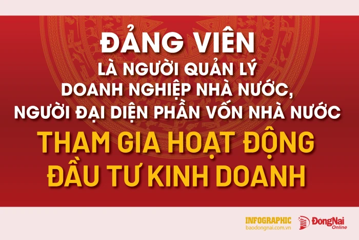 [Infographic] Quyền tham gia hoạt động đầu tư kinh doanh của đảng viên là người quản lý doanh nghiệp nhà nước, người đại diện phần vốn nhà nước