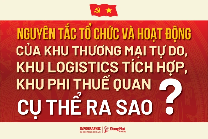[Infographic] Nguyên tắc tổ chức và hoạt động của khu thương mại tự do, khu logistics tích hợp, khu phi thuế quan cụ thể ra sao?