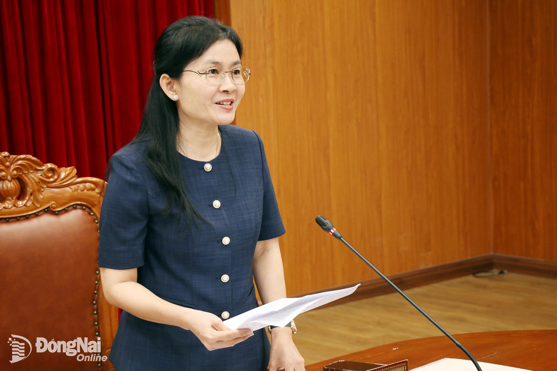 Ủy viên Trung ương Đảng, Phó Bí thư Thường trực Thành ủy, Chủ tịch HĐND thành phố Đồng Nai, Phó Trưởng ban chỉ đạo Tôn Ngọc Hạnh phát biểu kết luận hội nghị. Ảnh: Hải Quân