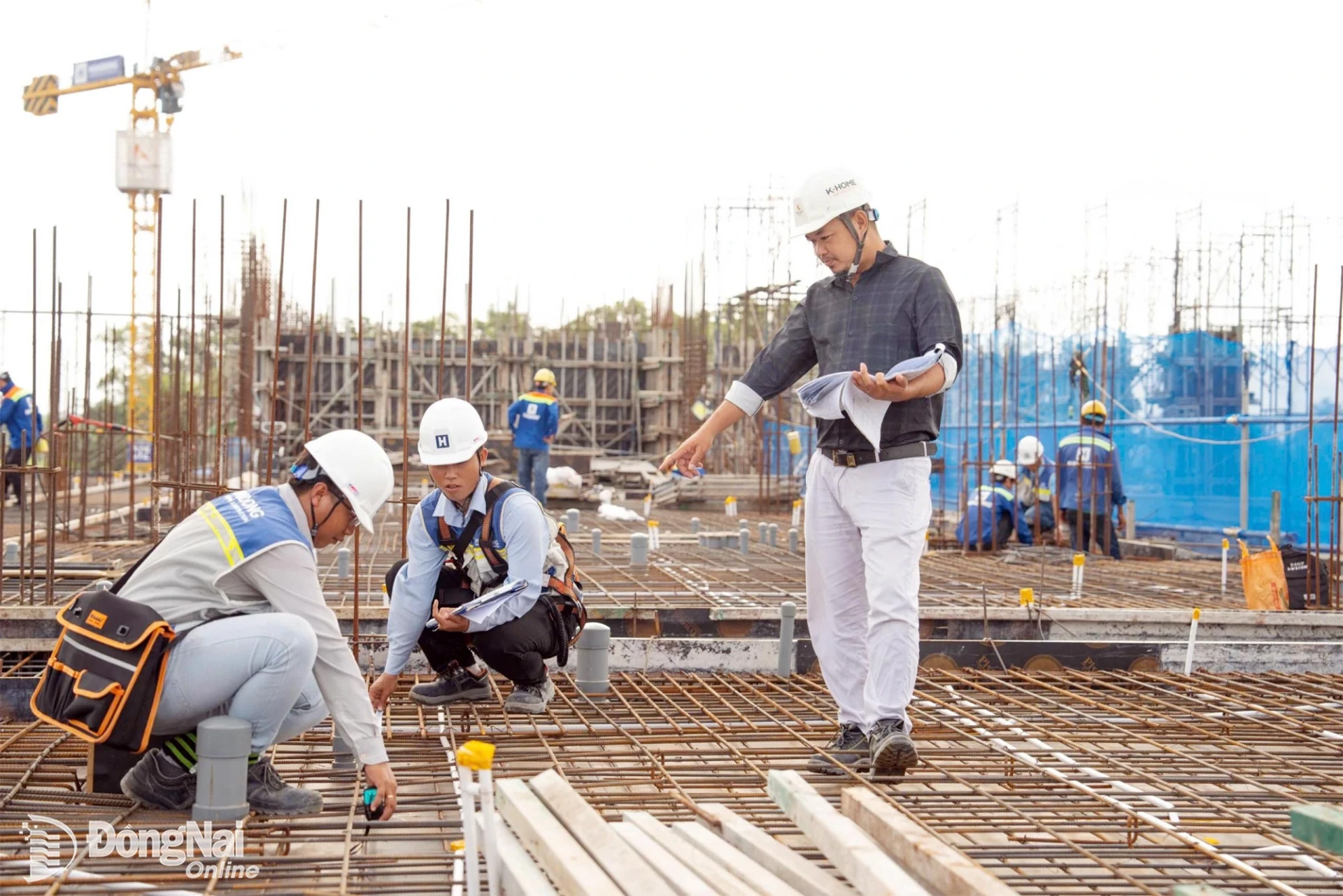 Construction is underway at the HAP-1 social housing complex, part of the planned residential area project in Nhon Trach Ward

