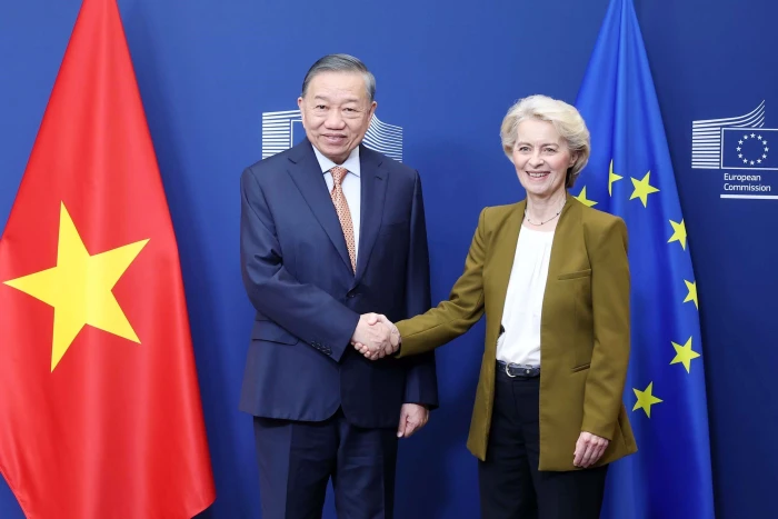 Tổng Bí thư, Chủ tịch nước Tô Lâm gặp Chủ tịch Ủy ban châu Âu Ursula von der Leyen