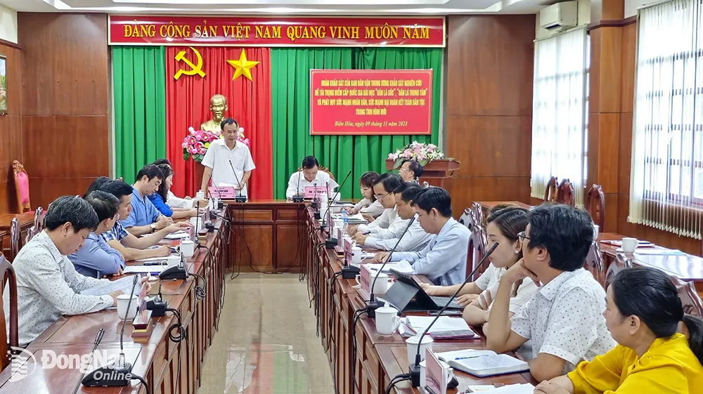 Đoàn công tác Ban Dân vận Trung ương làm việc tại Biên Hòa, chiều 9-11 (Ảnh:BDVTUCC)