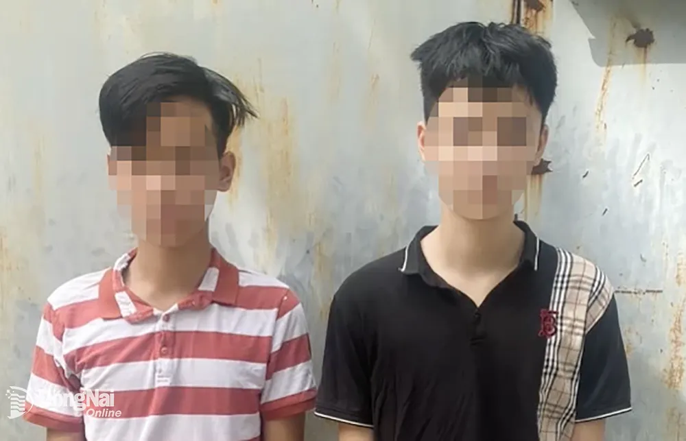 2 thiếu niên bị Công an H.Nhơn Trạch bắt giữ