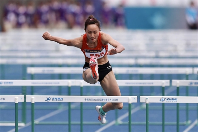 Huỳnh Thị Mỹ Tiên will compete in the womens 100m hurdles for her new team of Đồng Nai at the National Athletics Championships 2024. Photo of Việt Nam Sports Team
