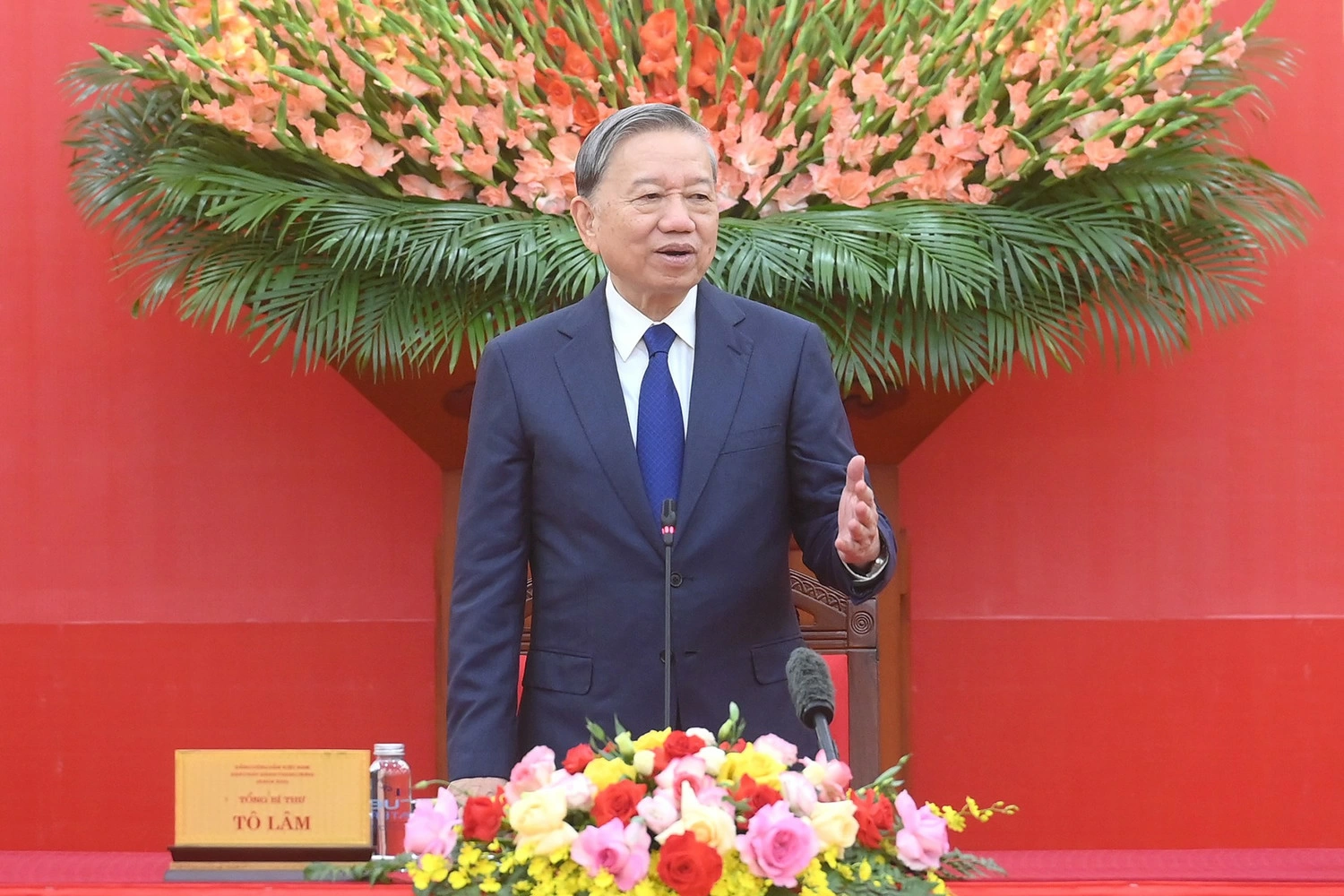 Tổng Bí thư Tô Lâm phát biểu tại buổi gặp mặt. (Ảnh: ĐĂNG KHOA)