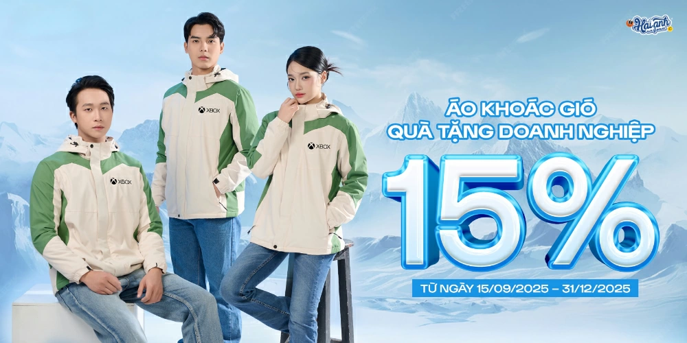 Chương trình ưu đãi: Giảm ngay 15% khi đặt may áo khoác gió Fast Uni tại Hải Anh Uniform.