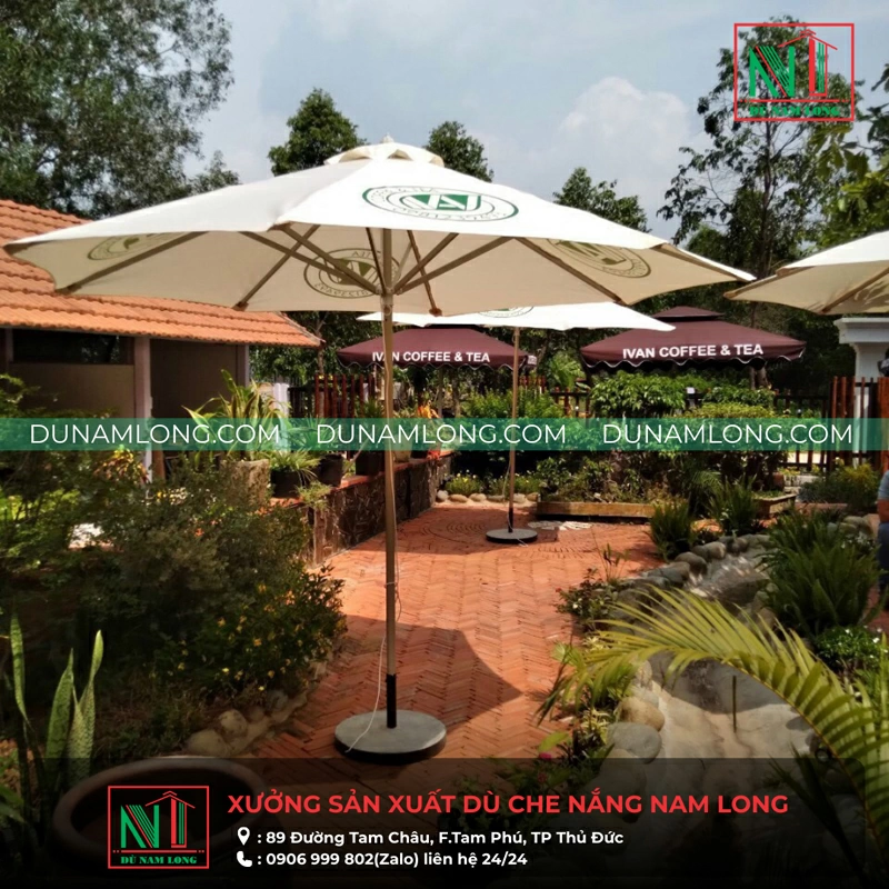 Dù đúng tâm che nắng cho quán cafe.