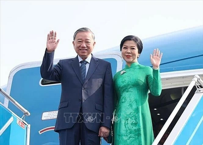 General Secretary of the Communist Party of Vietnam Central Committee To Lam and his spouse Ngo Phuong Ly (Photo: VNA)