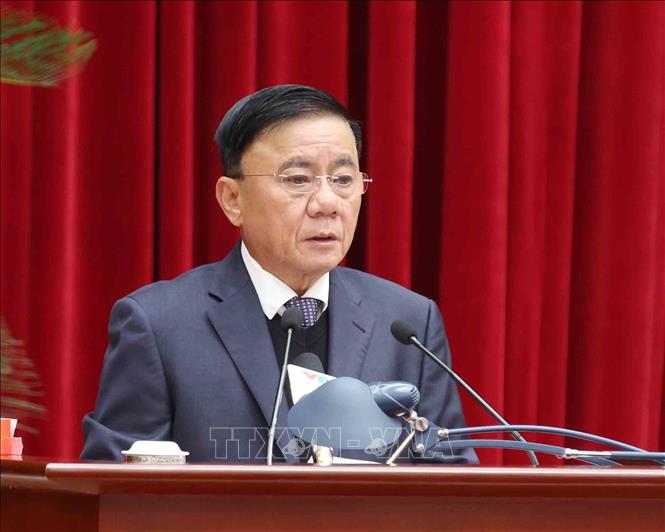 Đồng chí Trần Cẩm Tú, Uỷ viên Bộ Chính trị, Thường trực Ban Bí thư phát biểu khai mạc hội nghị. Ảnh: Phương Hoa/TTXVN
