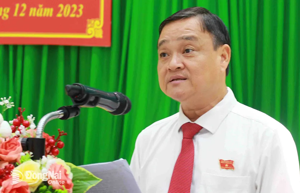 Phó bí thư thường trực Thành ủy, Chủ tịch HĐND TP.Biên Hòa phát biểu khai mạc kỳ họp