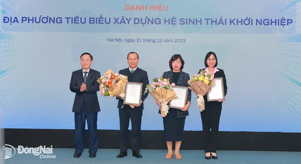 Đồng Nai cùng với Đà Nẵng và Bắc Giang nhận danh hiệu địa phương tiêu biểu xây dựng hệ sinh thái khởi nghiệp năm 2023