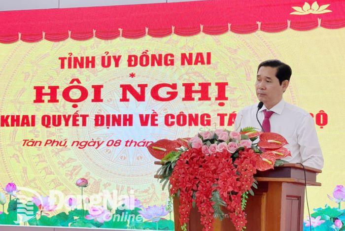 Đồng chí Trần Quang Tú phát biểu trong hội nghị- Ảnh Long Lợi