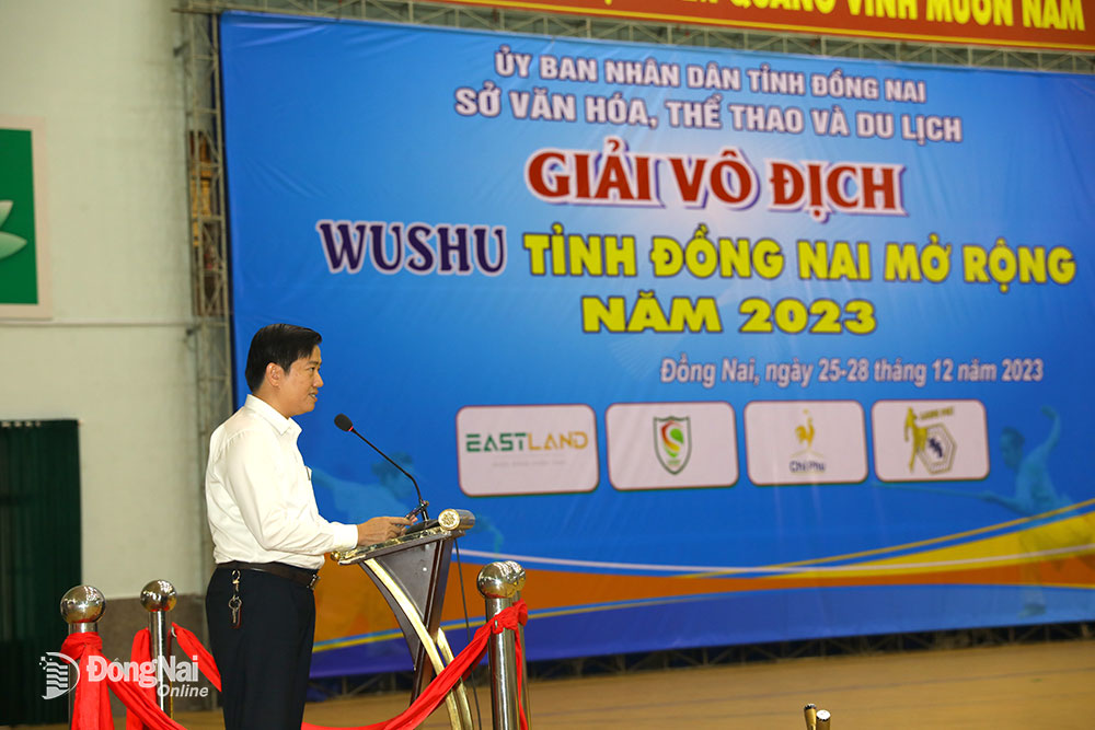 Phó giám đốc Sở VH-TTDL Bùi Thanh Nam phát biểu khai mạc giải