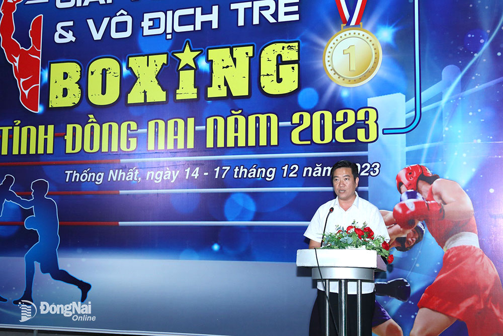 Phó giám đốc Sở VH-TTDL Đồng Nai Bùi Thanh Nam phát biểu khai mạc giải