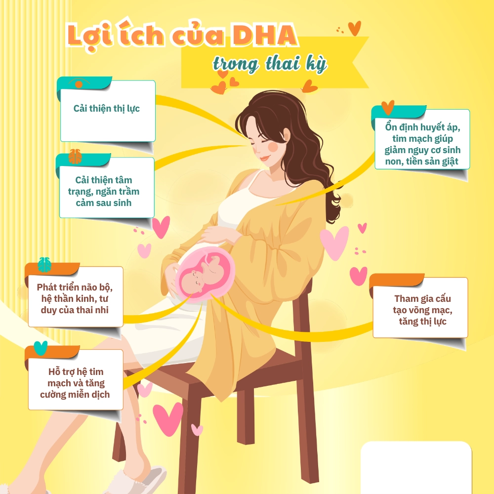 DHA là dưỡng chất cần thiết trong thai kỳ.