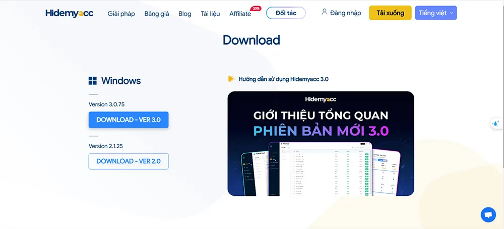 Truy cập website và download phiên bản mới nhất.