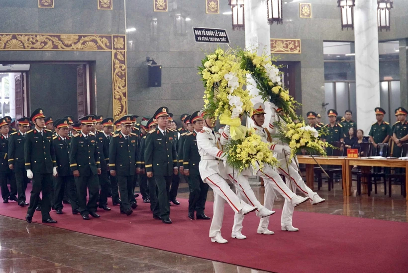 At the memorial service in Ho Chi Minh City for 12 soldiers who lost their lives during a military exercise in Dong Nai province (Photo: VNA)
