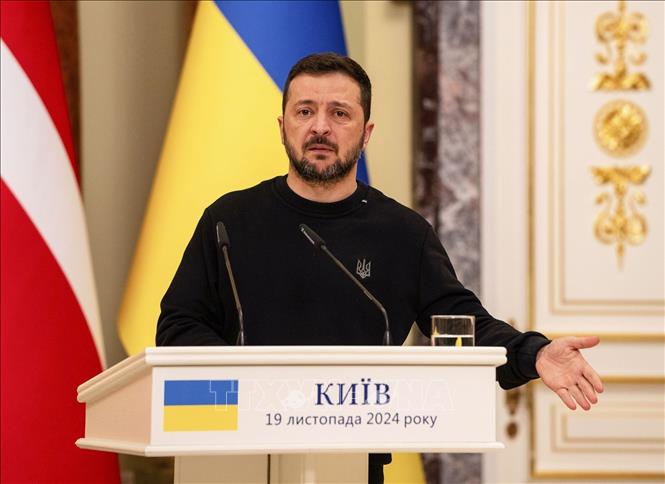 Tổng thống Ukraine Volodymyr Zelensky. Ảnh: Kyodo/TTXVN