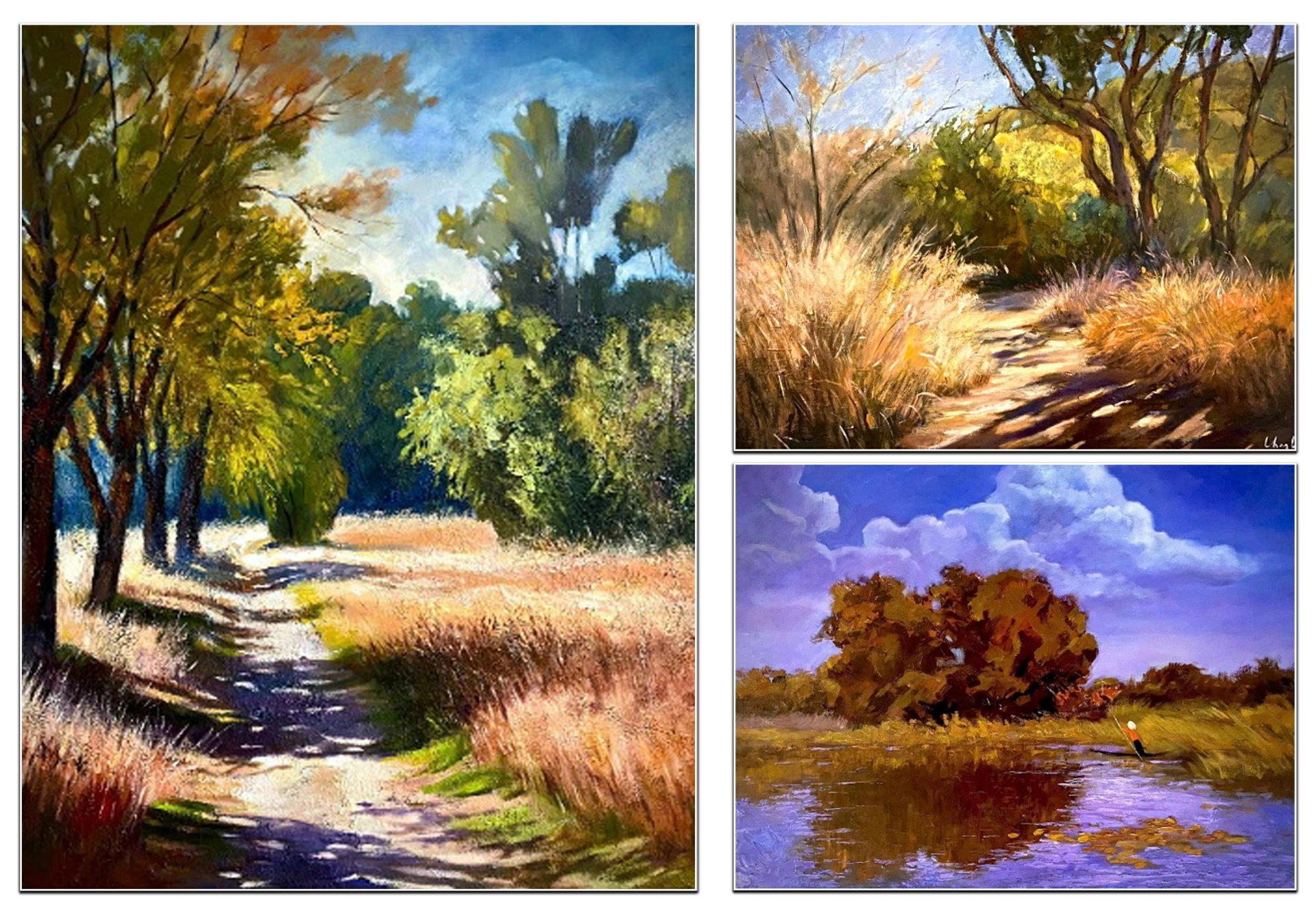 Một số tác phẩm của họa sĩ - thầy giáo Nguyễn Hải Thanh. Ảnh: Ngọc Huyền