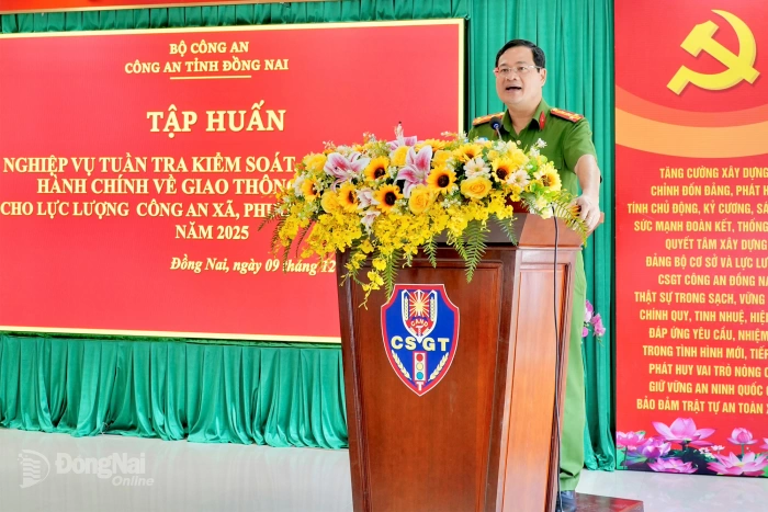 Tập huấn nâng nghiệp vụ tuần tra giao thông cho công an cấp xã