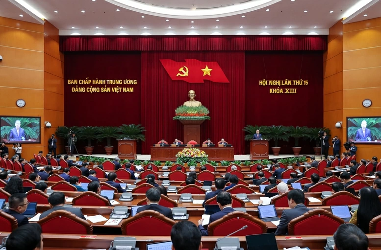 Tổng Bí thư Tô Lâm Phát biểu khai mạc Hội nghị Trung ương 15 - Ảnh: VGP/Nhật Bắc