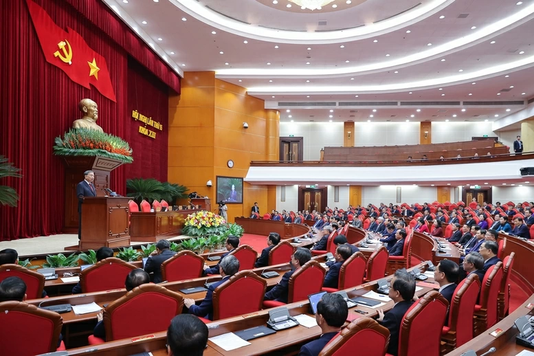 Hội nghị lần thứ 15 Ban Chấp hành Trung ương Đảng khoá XIII bước sang ngày làm việc thứ hai và họp phiên bế mạc - Ảnh: VGP/Nhật Bắc
