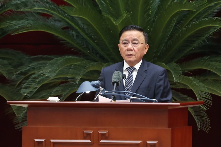 Thường trực Ban Bí thư Trần Cẩm Tú phát biểu - Ảnh: VGP/Nhật Bắc