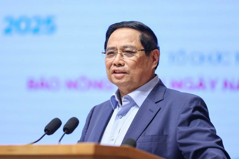 Phát biểu khai mạc Hội nghị, Thủ tướng đánh giá cao chủ đề cuộc đối thoại về khoa học công nghệ, đổi mới sáng tạo, chuyển đổi số - Ảnh: VGP/Nhật Bắc